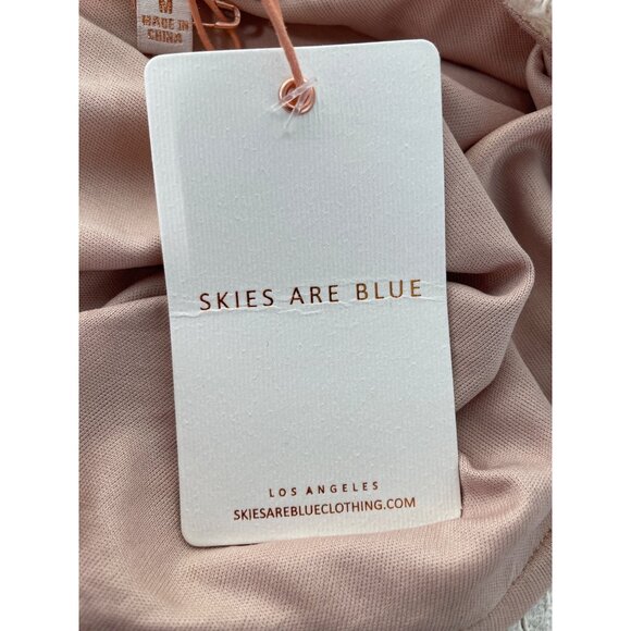 Skies Are Blue Lace Top Size Medium One Shoulder Ruffle Cream Boho Fairycore NEW - Picture 6 of 10